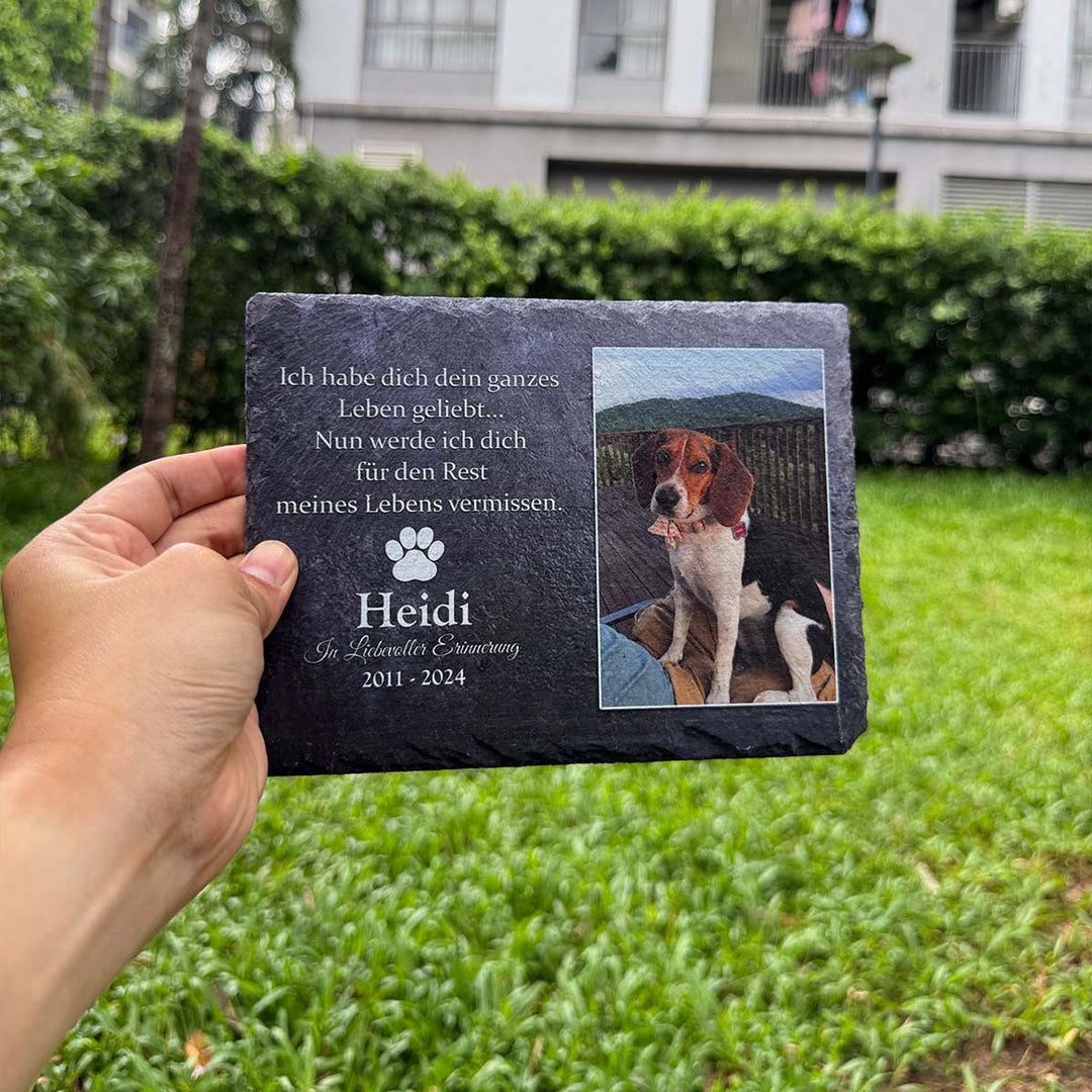 Ich habe dich dein ganzes Leben geliebt - Personalized Dog Memorial Stone