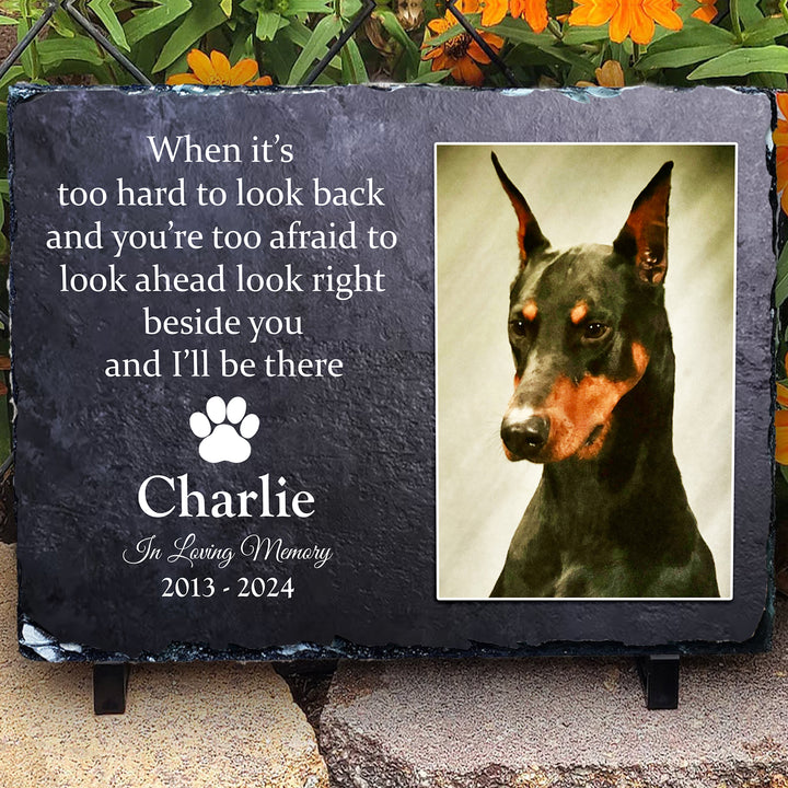 When It's Too Hard To Look Back - Personalized Memorial Stone