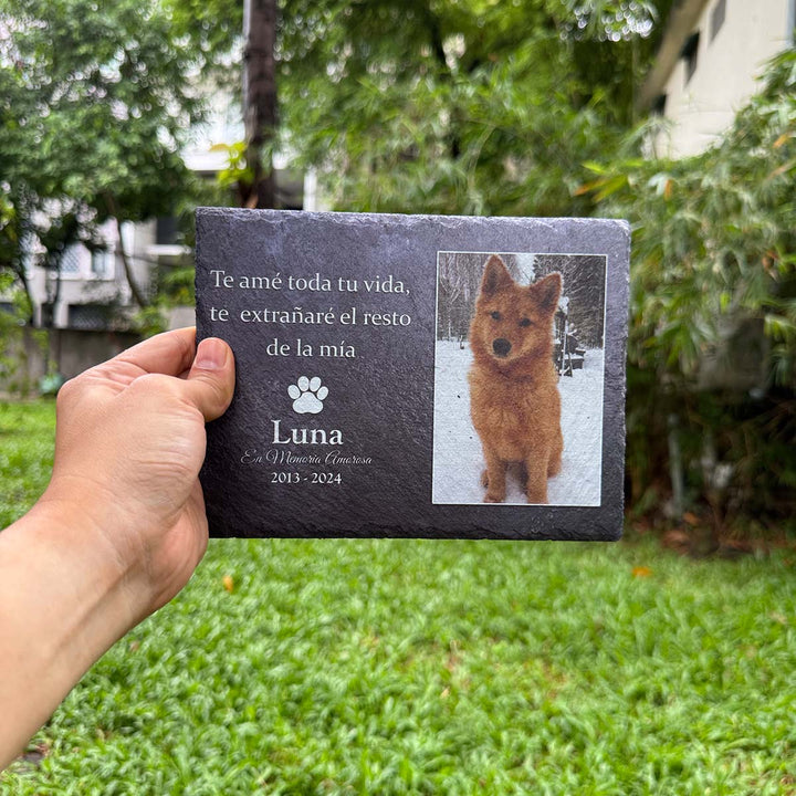 Te amé toda tu vida, te  extranaré el resto de la mía- Personalized Dog Memorial Stone