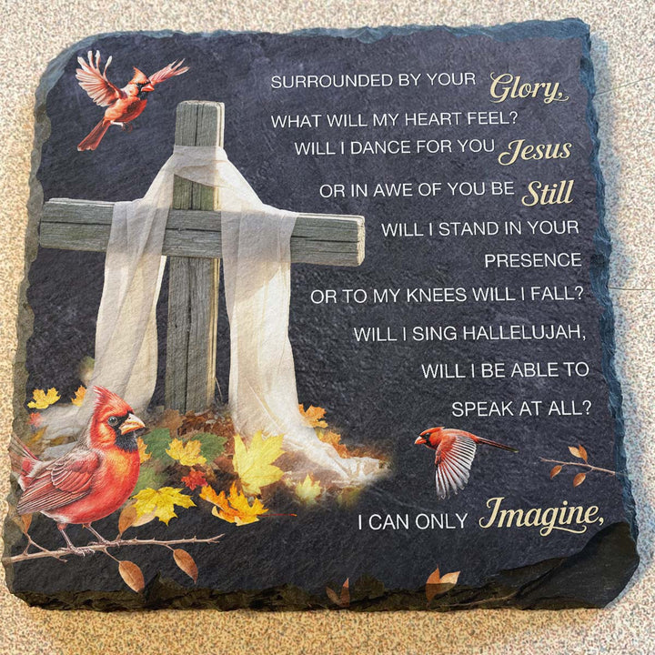 Surrounded By Your Glory - Personalized Memorial Square Stone