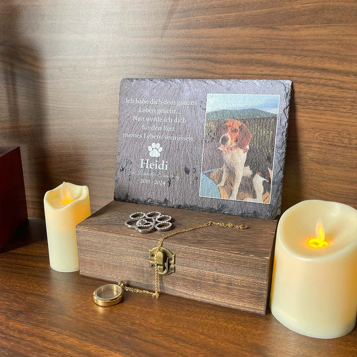 Ich habe dich dein ganzes Leben geliebt - Personalized Dog Memorial Stone