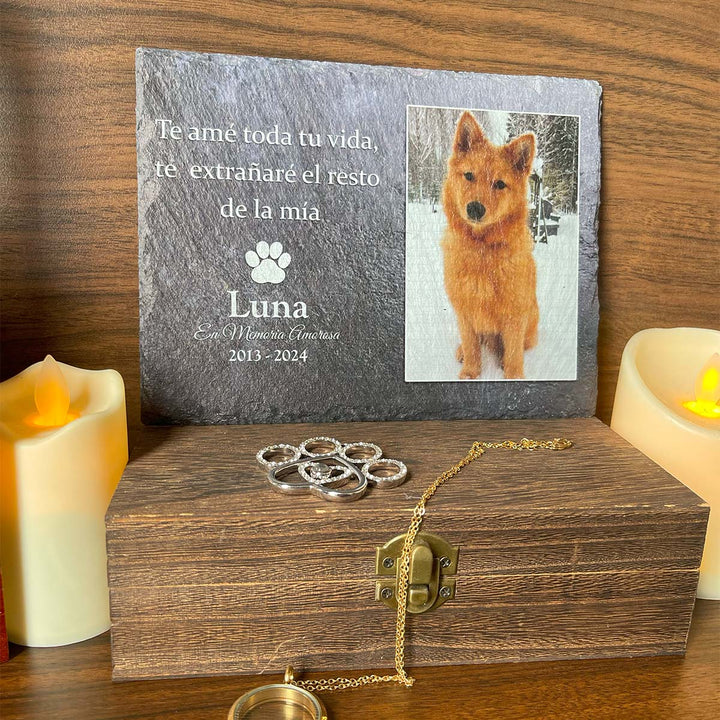 Te amé toda tu vida, te  extranaré el resto de la mía- Personalized Dog Memorial Stone