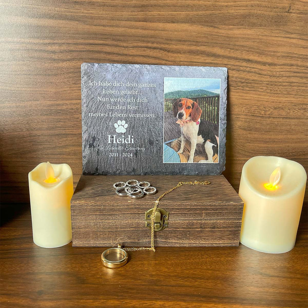 Ich habe dich dein ganzes Leben geliebt - Personalized Dog Memorial Stone