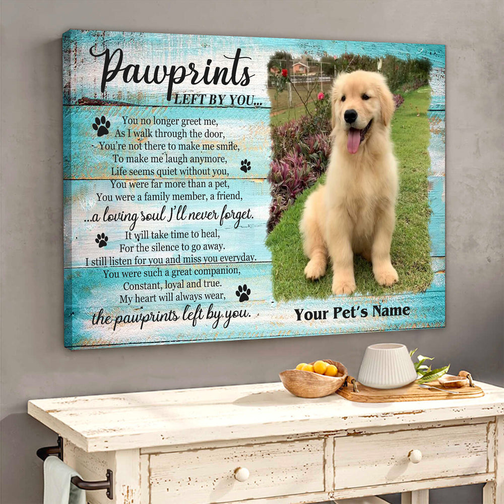 Pawprints Left By You - Dog Memorial Canvas