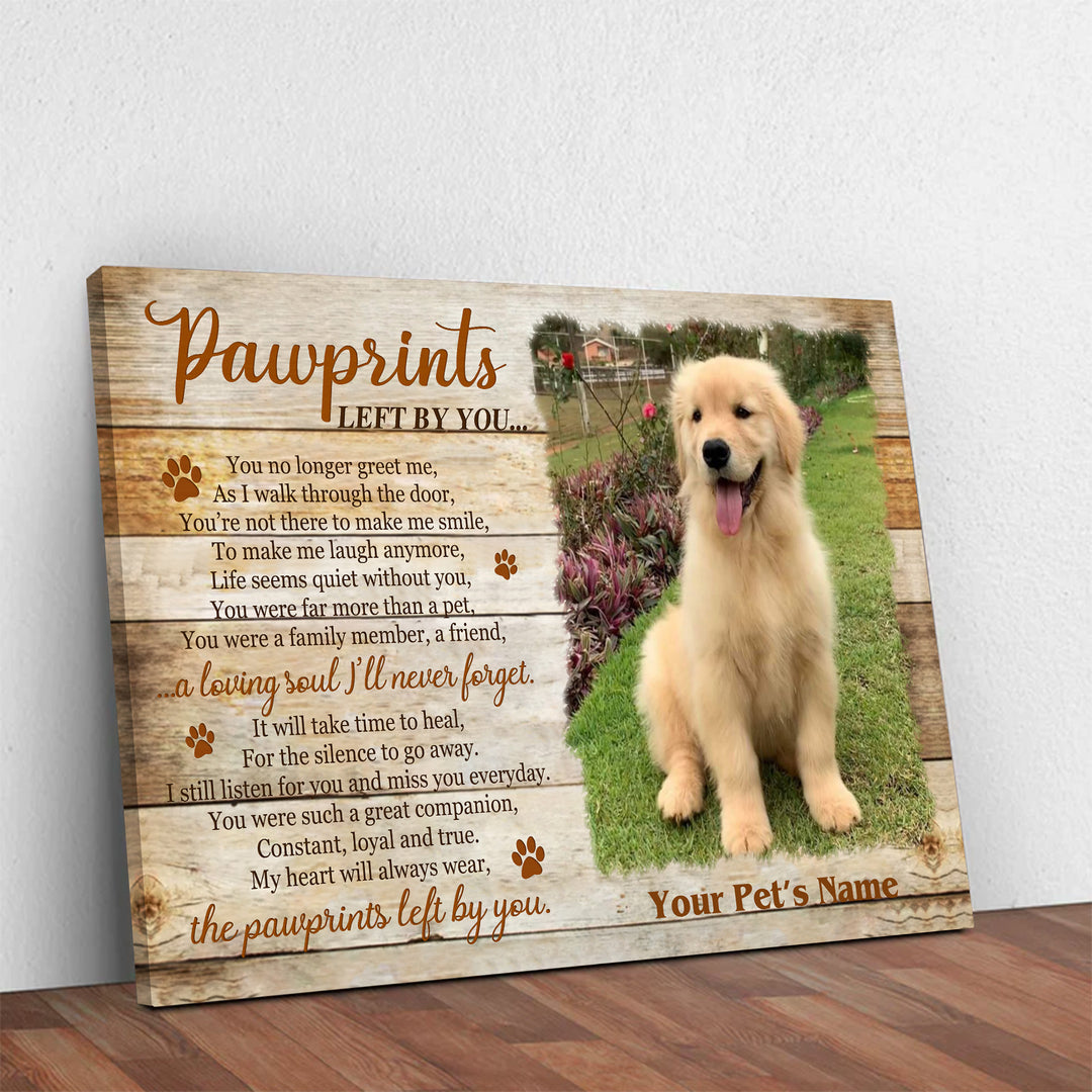 Pawprints Left By You - Dog Memorial CanvasPawprints Left By You - Dog Memorial Canvas