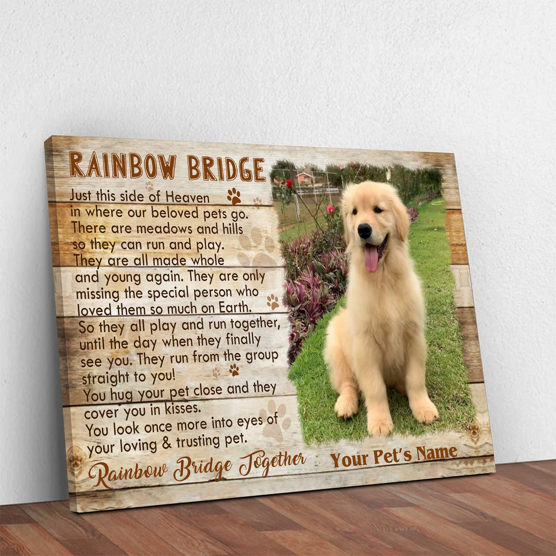 Rainbow Brigde Poem - Dog Memorial Canvas