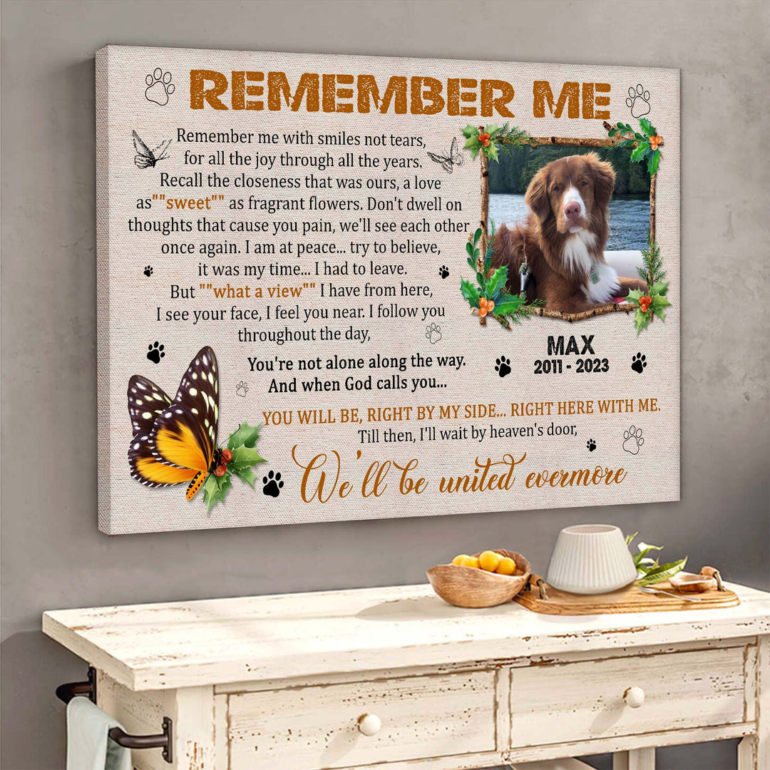 Remember Me Poem - Dog Memorial Canvas
