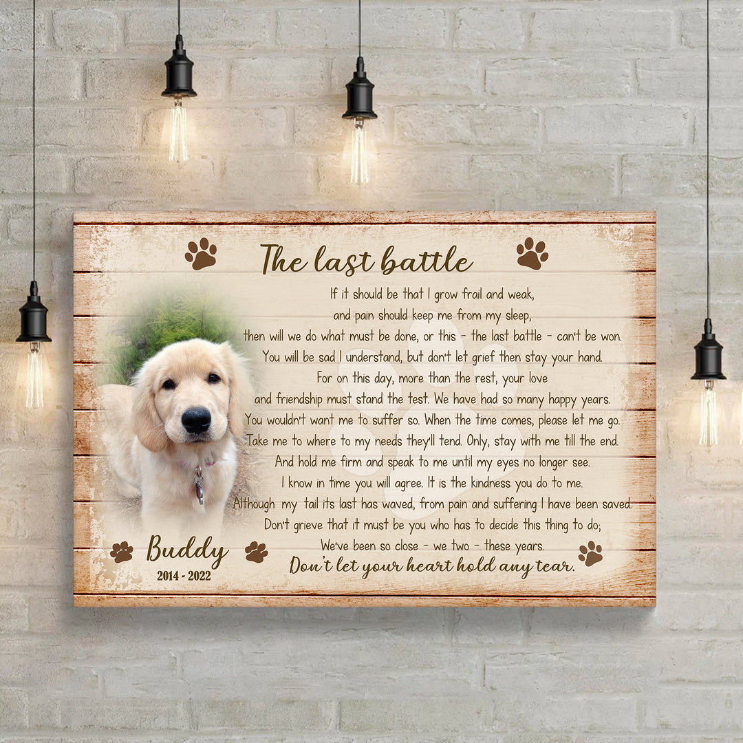 The Last Battle Poem - Dog Memorial Canvas