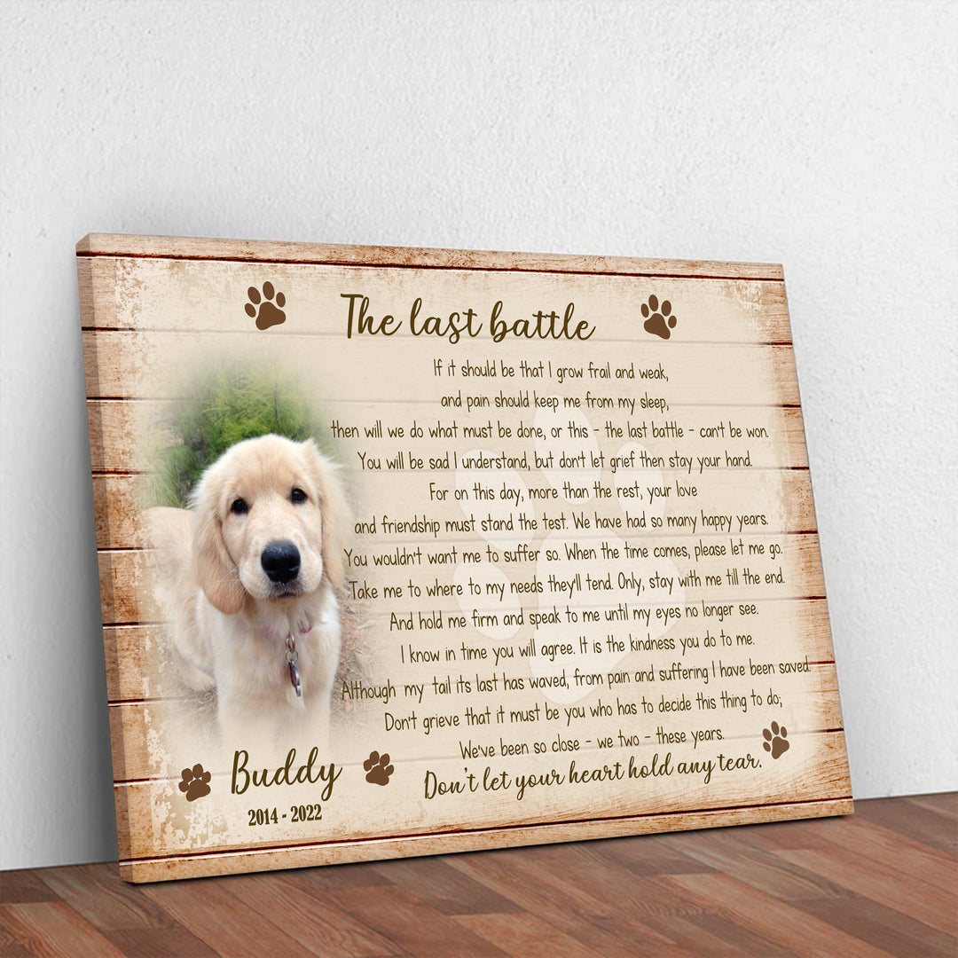 The Last Battle Poem - Dog Memorial Canvas