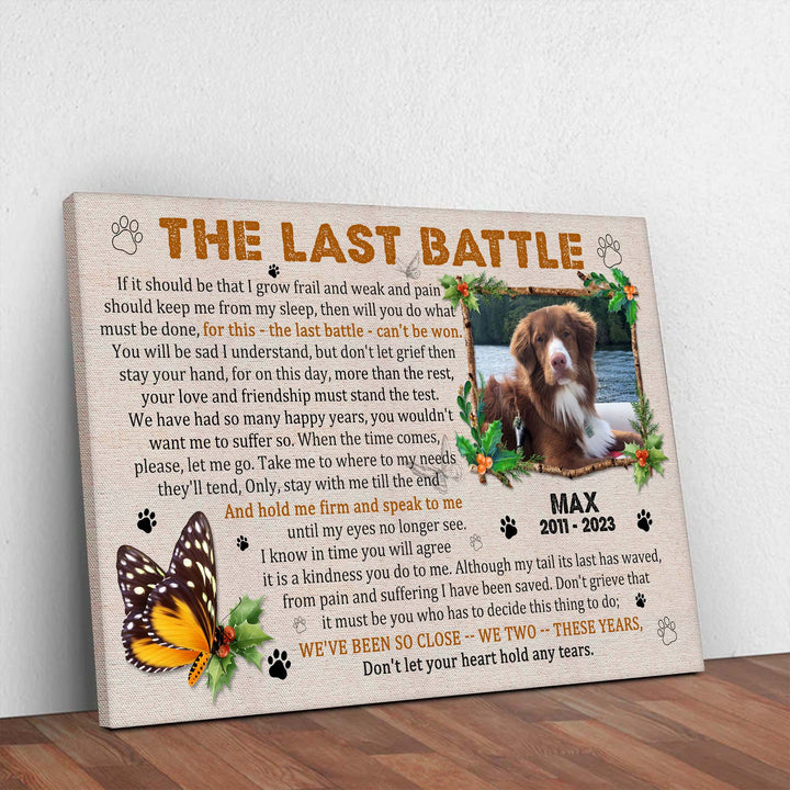 The Last Battle Poem - Dog Memorial Canvas