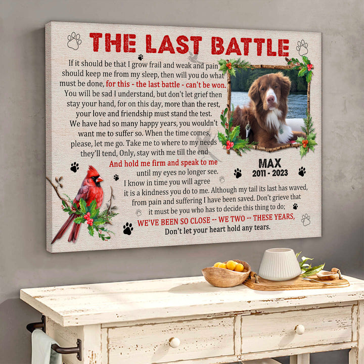 The Last Battle Poem - Dog Memorial Canvas