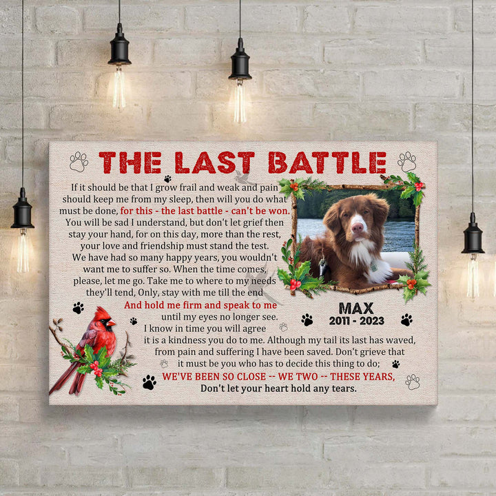 The Last Battle Poem - Dog Memorial Canvas