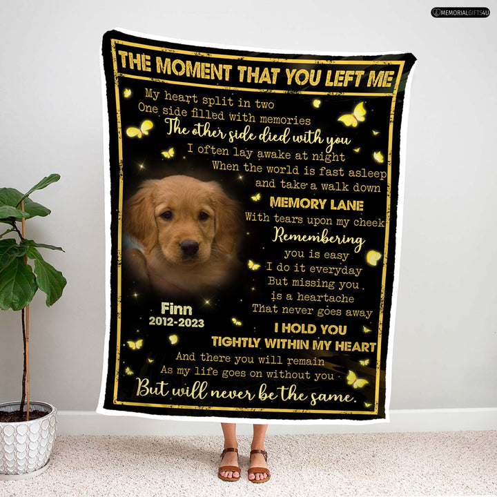 The Moment That You Left Me Dog Memory Blanket