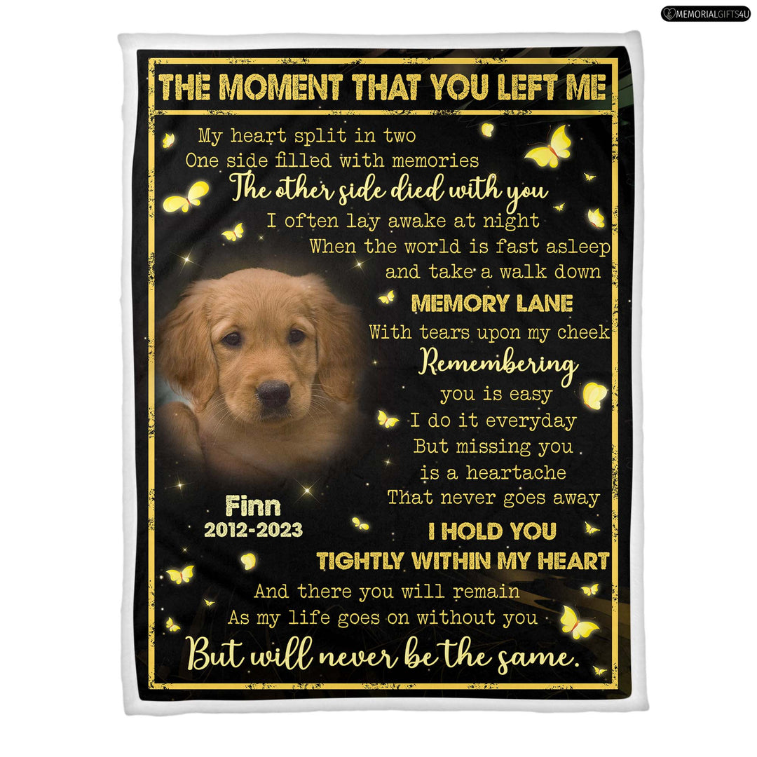 The Moment That You Left Me Dog Memory Blanket