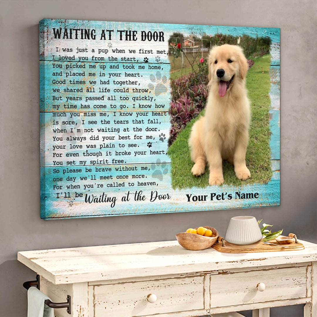 Waiting At The Door - Dog Memorial Canvas