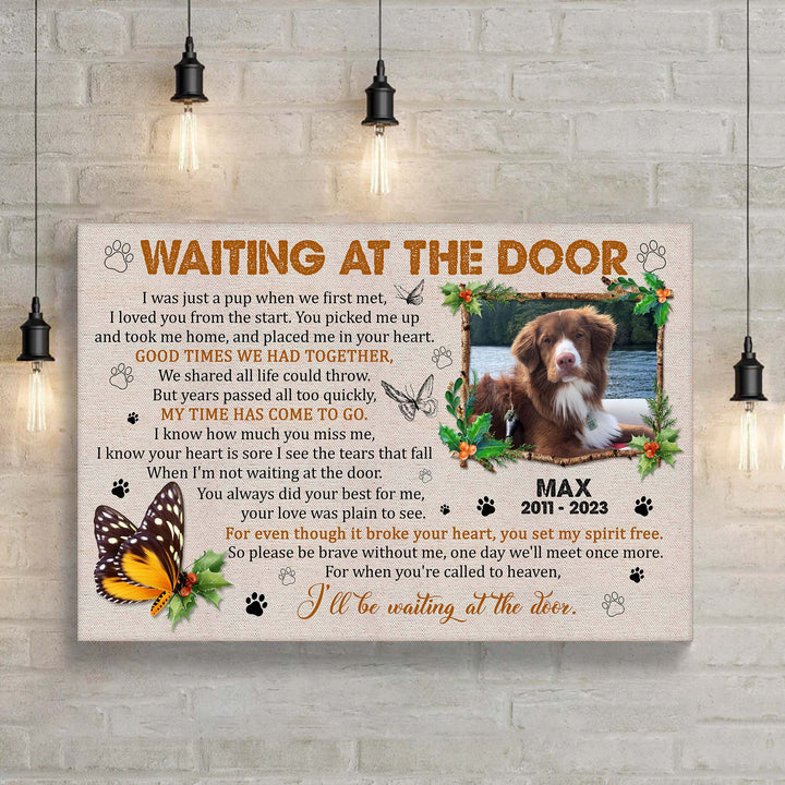 Waiting At The Door Poem - Dog Memorial Canvas