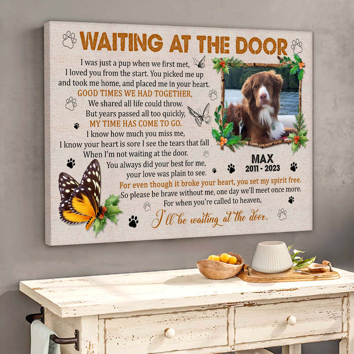 Waiting At The Door Poem - Dog Memorial Canvas