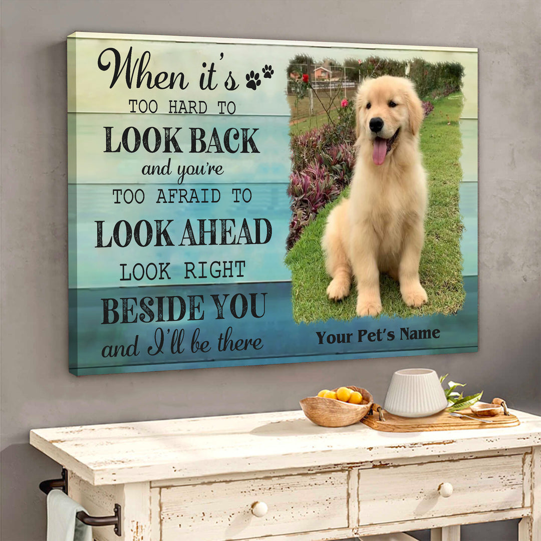 When It's Too Hard To Look Back - Dog Memorial Canvas