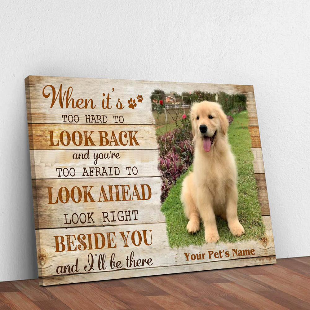 When It's Too Hard To Look Back - Dog Memorial Canvas