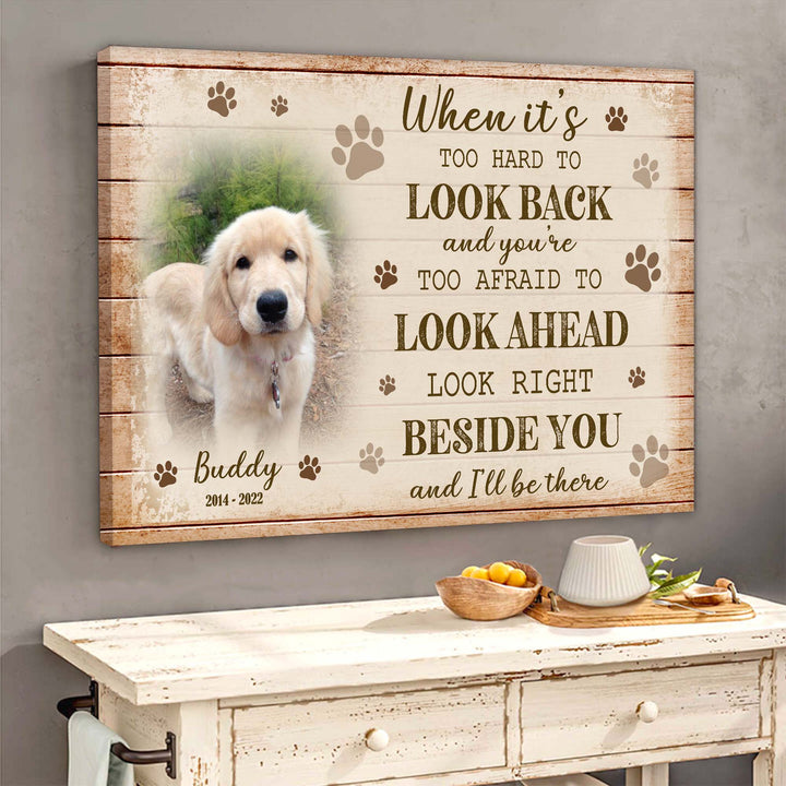 When It's Too Hard To Look Back  - Dog Memorial Canvas