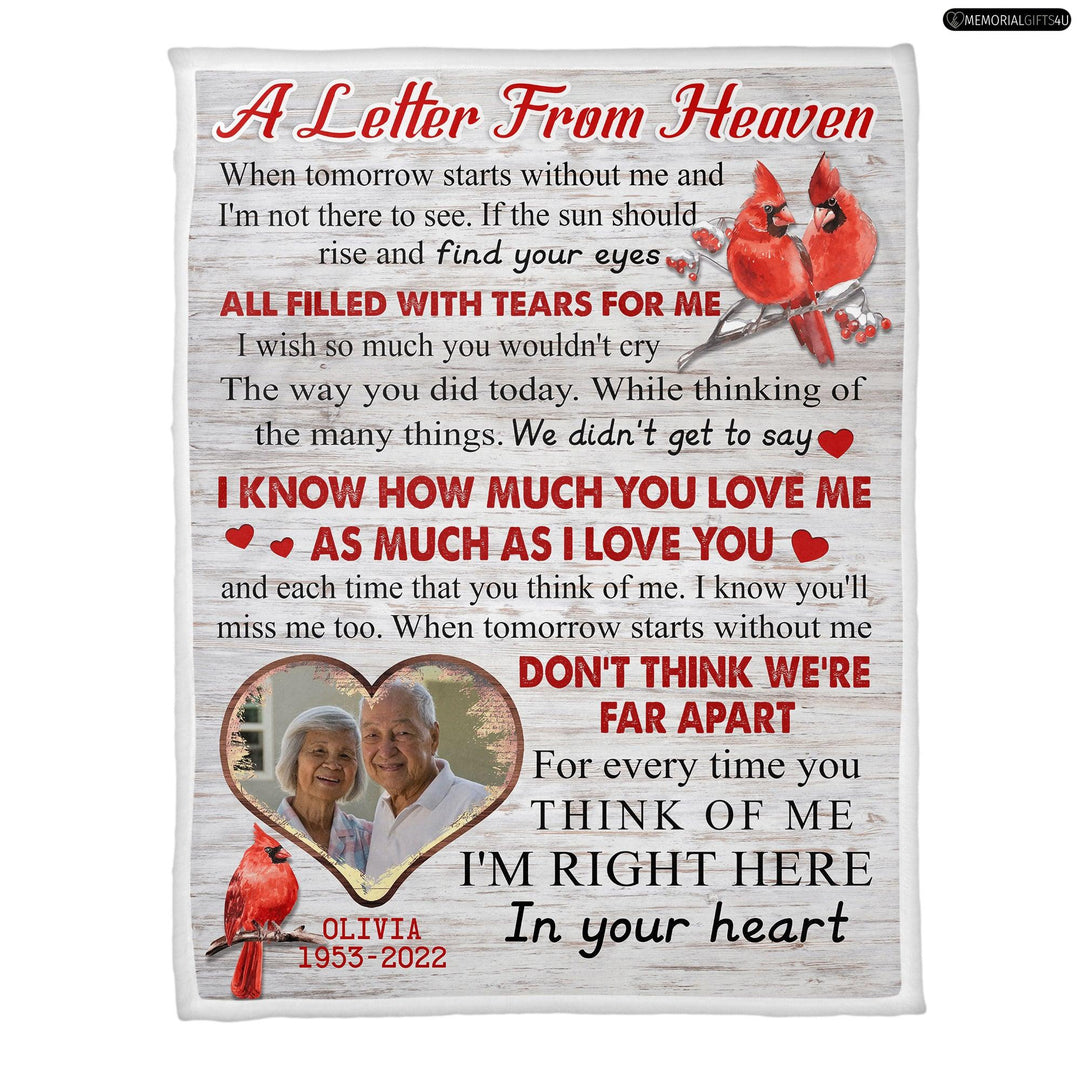 A Letter From Heaven - Personalized Memorial Gifts For Loss of mother Fleece Blanket
