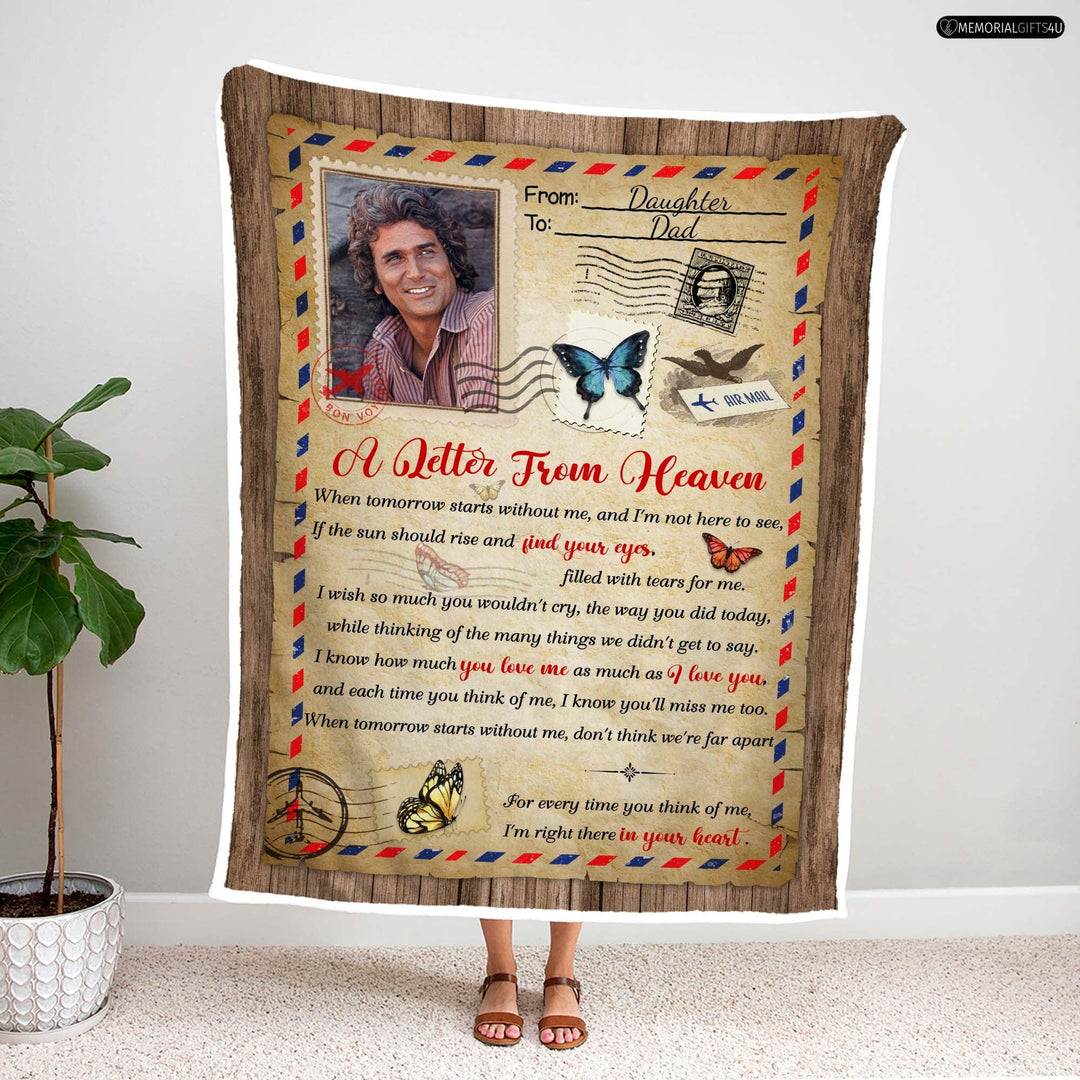 A Letter From Heaven Poem - Sympathy Gifts For Loss Of Mother Fleece Blanket