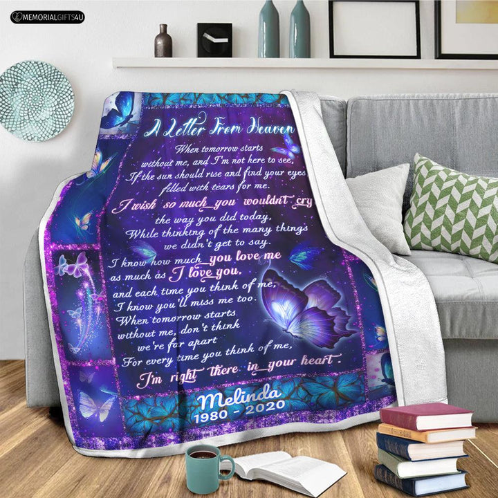 A Letter From Heaven - Remembrance Gifts For Loss Of Mother Fleece Blanket