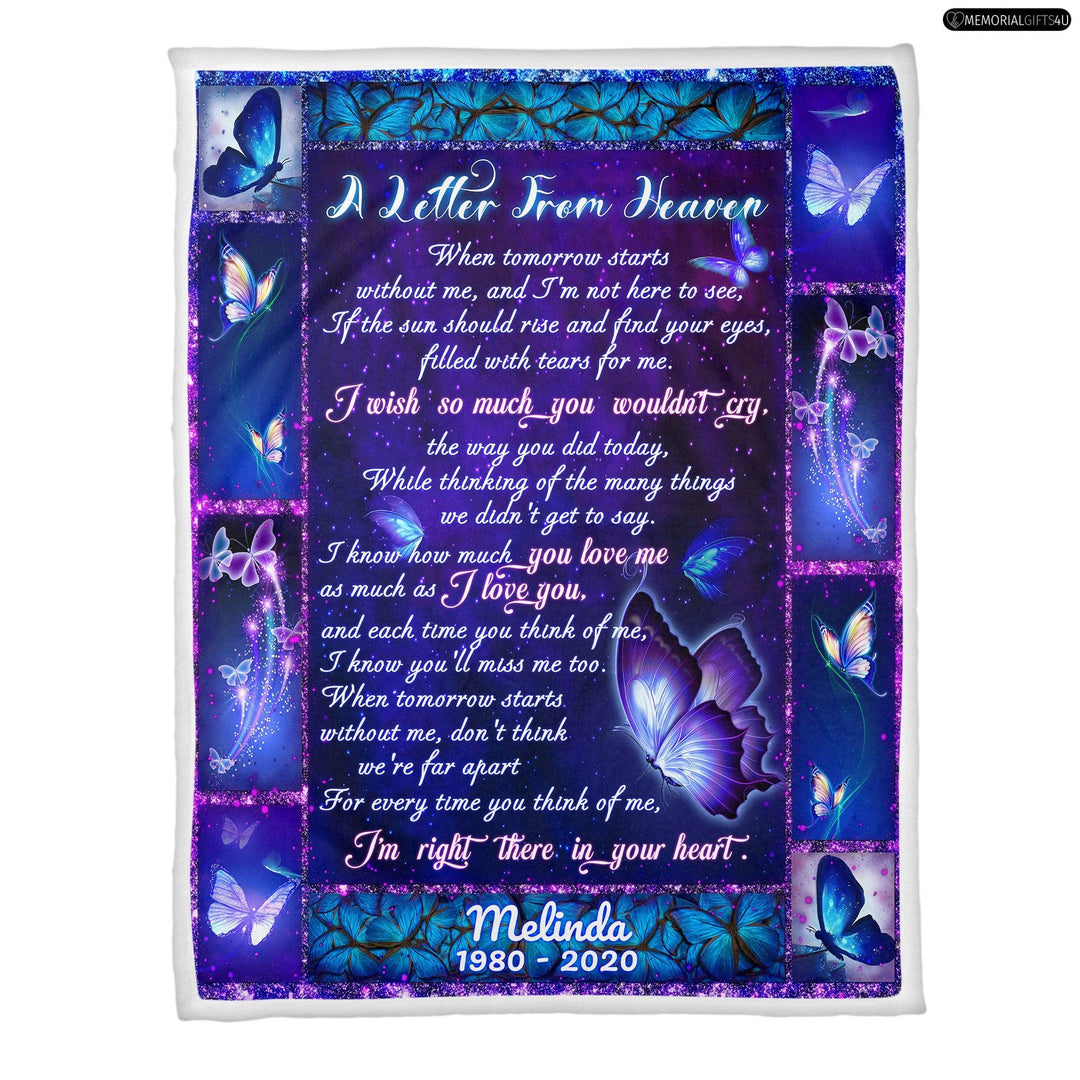 A Letter From Heaven - Remembrance Gifts For Loss Of Mother Fleece Blanket