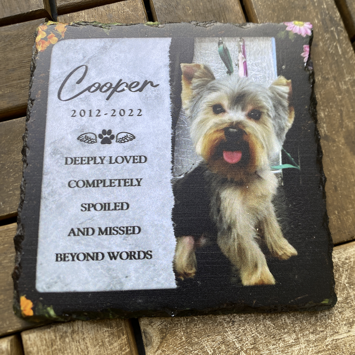 Dog Headstones, Dog Tombstone, Dog Gravestones, Personalized Dog Memorial Stone, Pet Memorial Gifts, Pet Loss Gifts, Pet Memorial Stones - Square Shape