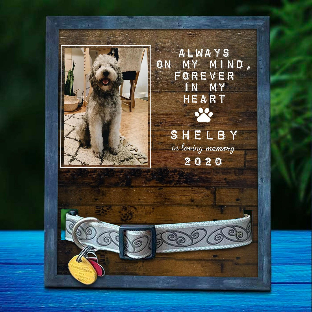 Always On My Mind Dog Collar Frame - Memorial Picture Frame