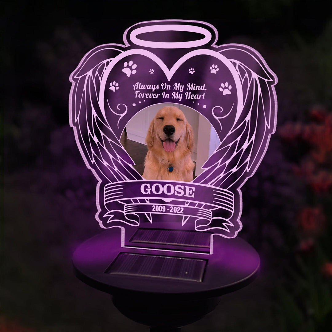 Always On My Mind,  Forever In My Heart Dog Memorial Gifts - Solar Light