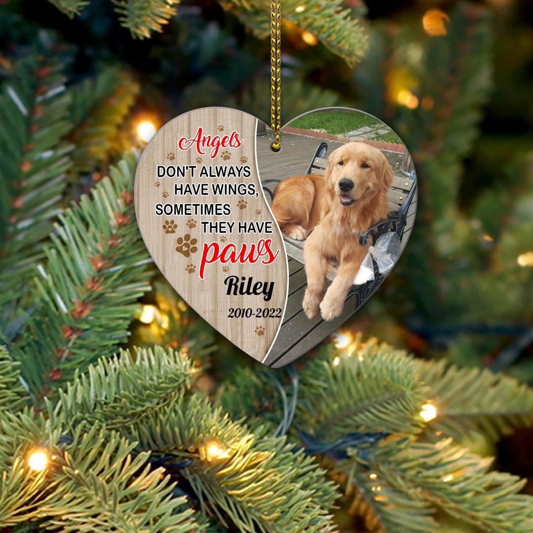 Angels Have Paws - Dog Memorial Ornament