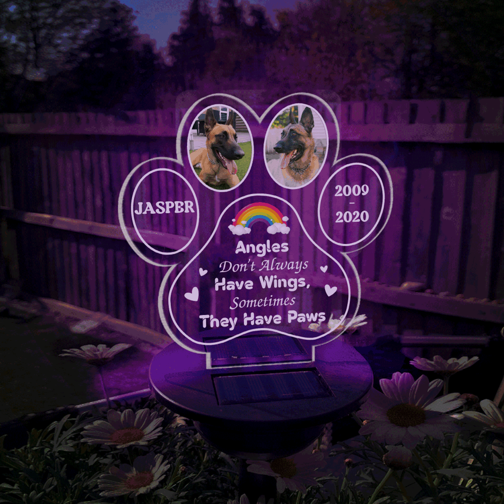 Angles Don't Always Have Wings Dog Memorial Gifts - Solar Light - Memorial Gifts 4u