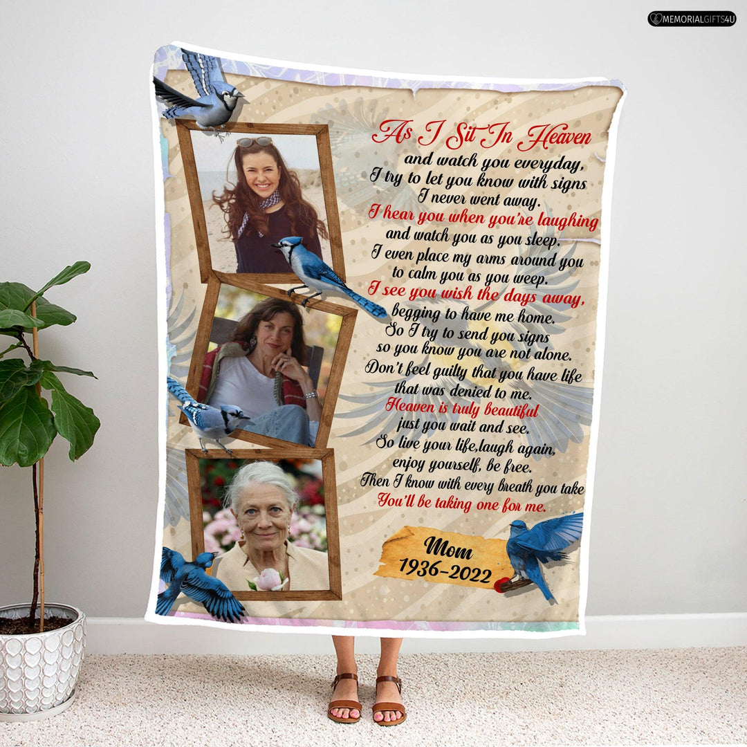 As I Sit In Heaven - In Loving Memory Gifts For Loss Of Mother Fleece Blanket