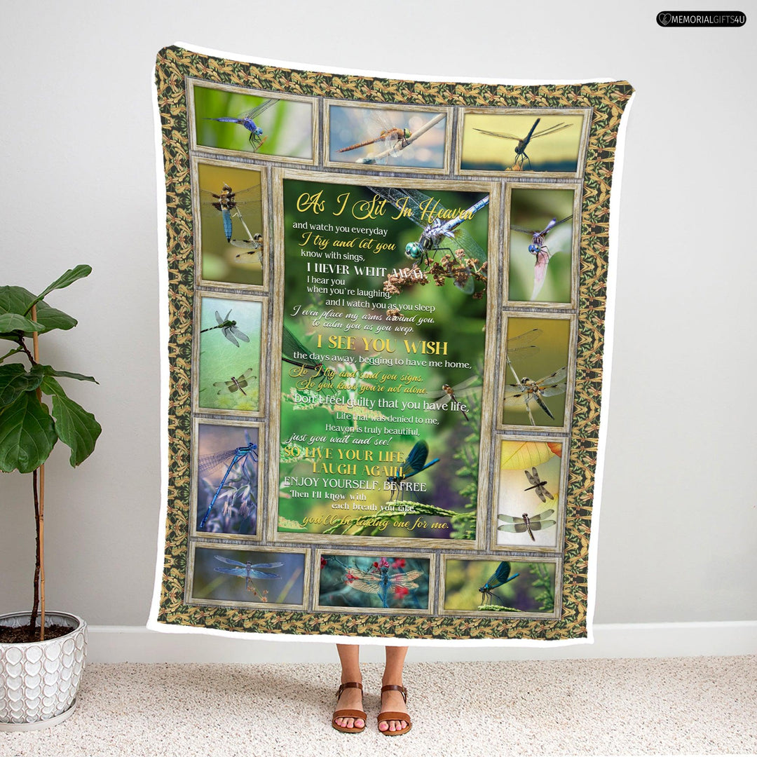 As I Sit In Heaven - Remembrance Gifts For Loss Of Mother Fleece Blanket