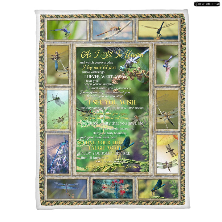 As I Sit In Heaven - Remembrance Gifts For Loss Of Mother Fleece Blanket