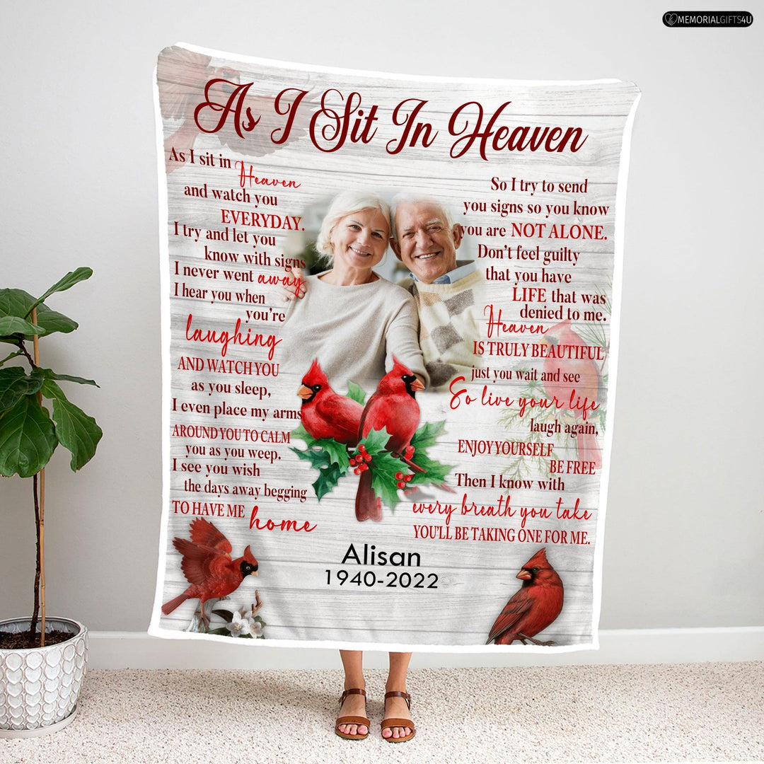 As I Sit In Heaven - Sympathy gifts for loss of mother Fleece Blanket