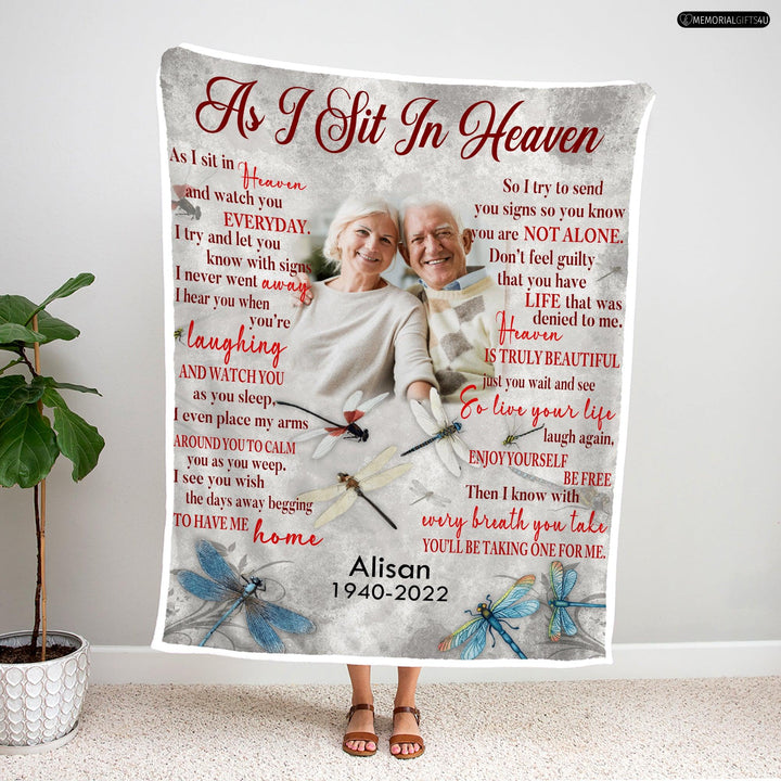 As I Sit In Heaven - Sympathy gifts for loss of mother Fleece Blanket