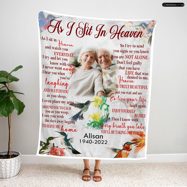 As I Sit In Heaven - Sympathy gifts for loss of mother Fleece Blanket