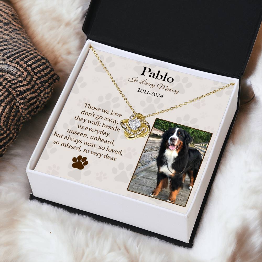 Those We Love Don't Go Away Dog Memorial Gifts - Message Necklace