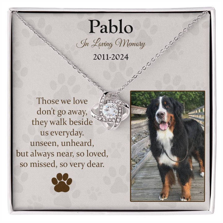 Those We Love Don't Go Away Dog Memorial Gifts - Message Necklace