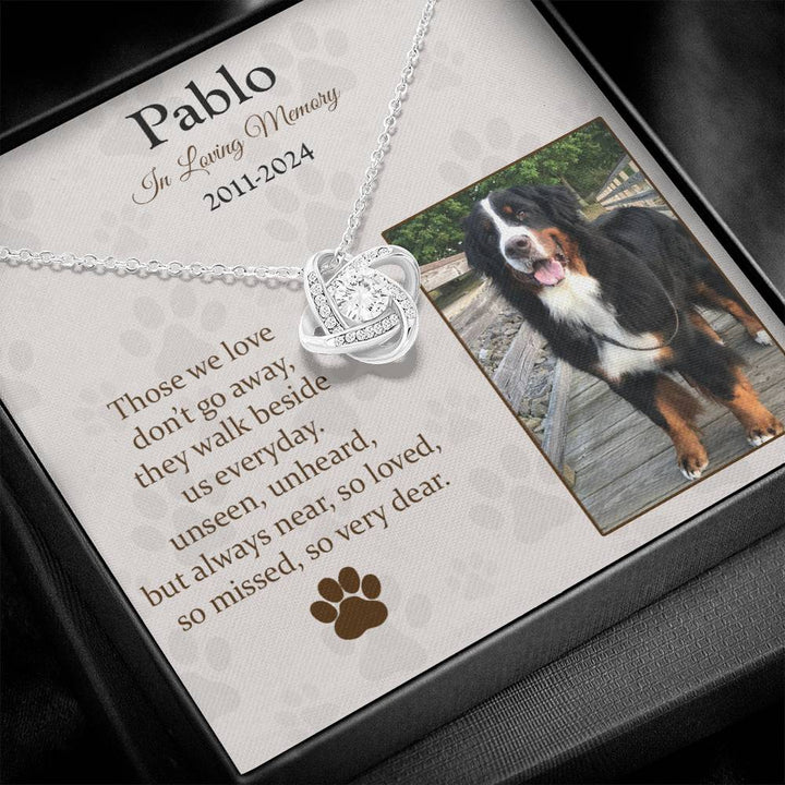 Those We Love Don't Go Away Dog Memorial Gifts - Message Necklace