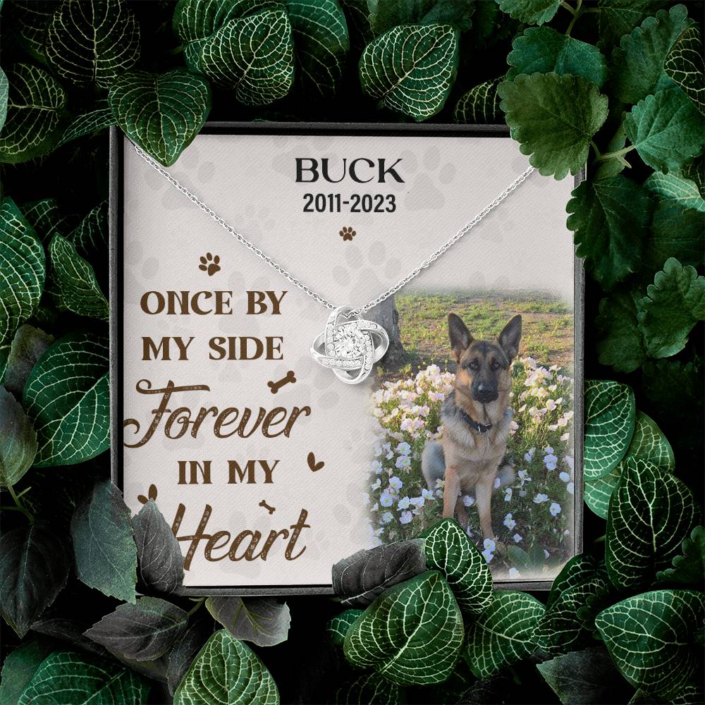 Once By My Side Forever In My Heart Dog Memorial Gifts - Message Necklace