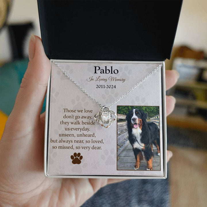 Those We Love Don't Go Away Dog Memorial Gifts - Message Necklace