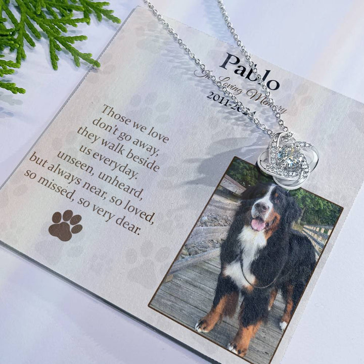 Those We Love Don't Go Away Dog Memorial Gifts - Message Necklace