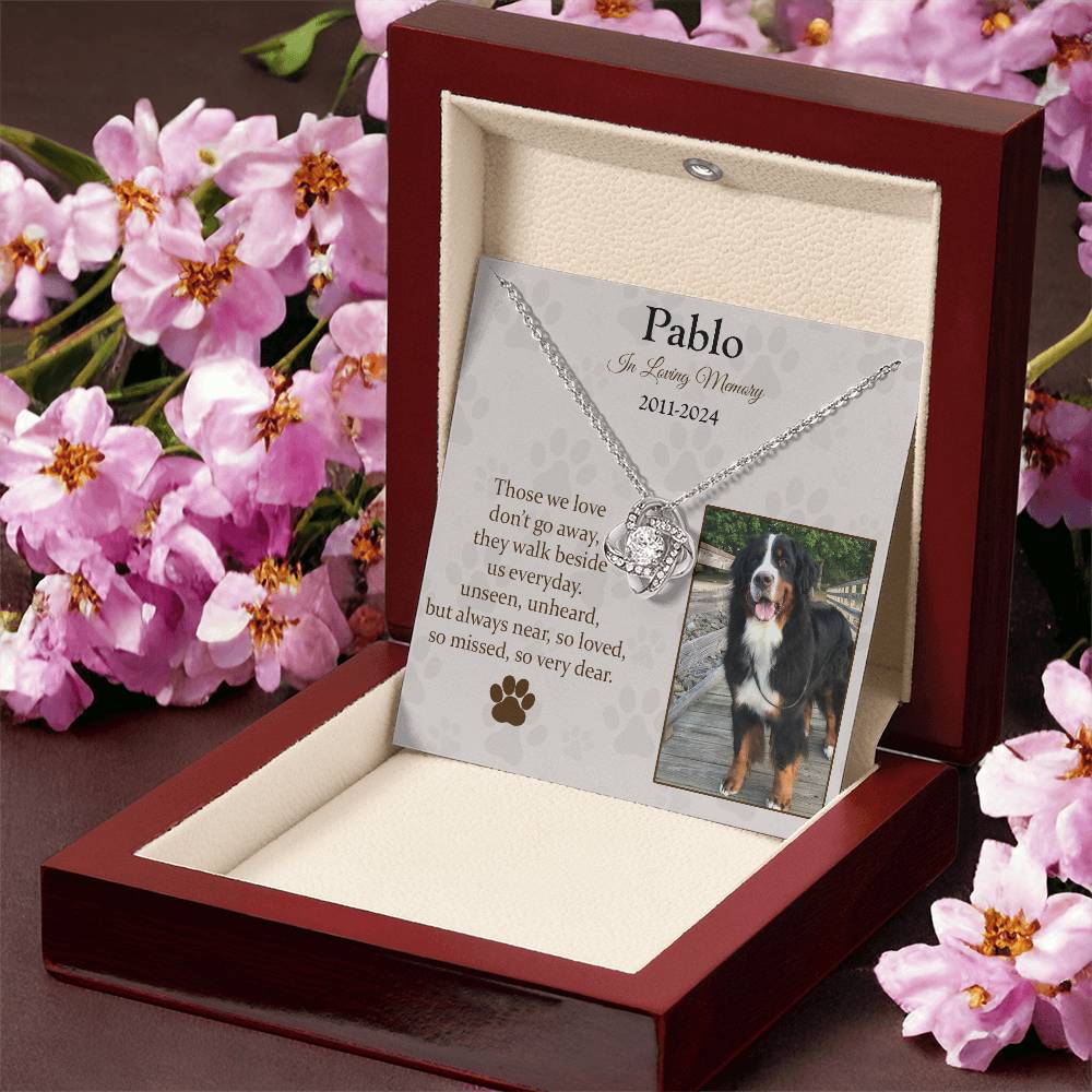 Those We Love Don't Go Away Dog Memorial Gifts - Message Necklace