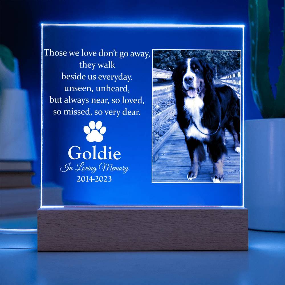 Those We Love Don't Go Away Dog Memorial Gifts - Acrylic Square Plaque