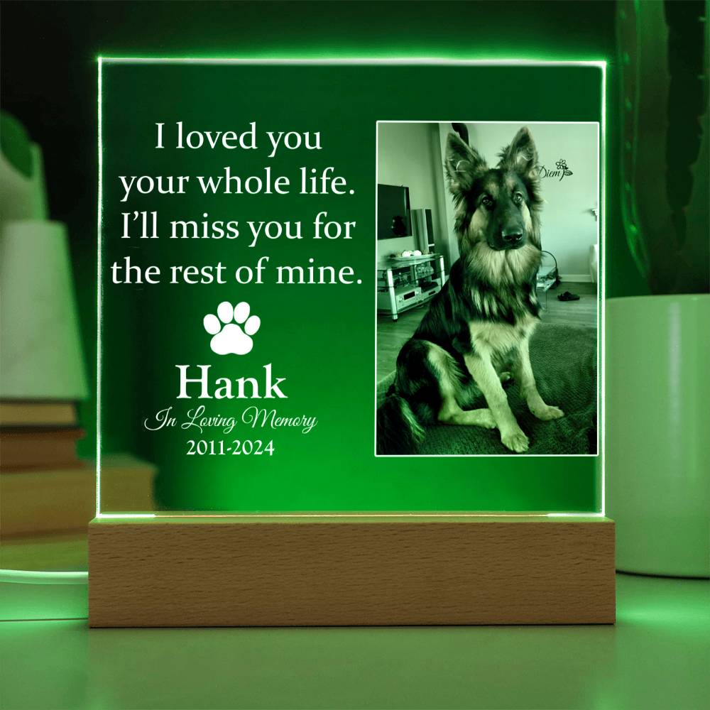 I Loved You Your Whole Life, I'll Miss You The Rest Of Mine Dog Memorial Gifts - Acrylic Square Plaque