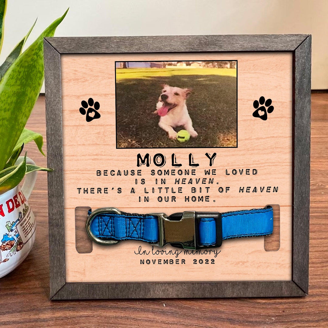 Because Someone We Loved Dog Collar Frame - Memorial Picture Frame