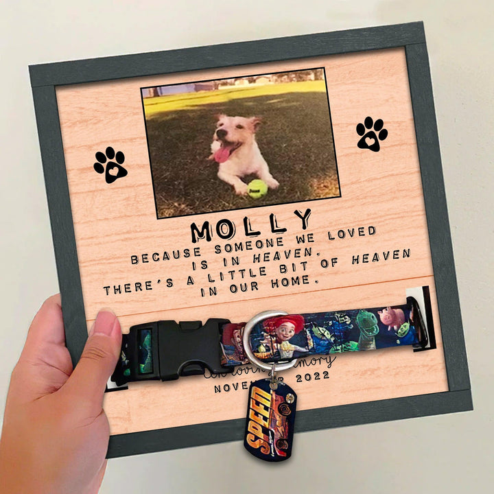 Because Someone We Loved Dog Collar Frame - Memorial Picture Frame